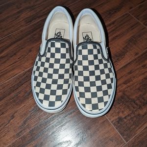 Checkered slip on vans